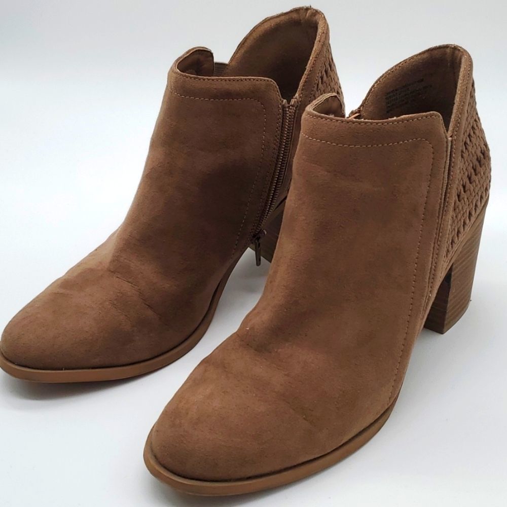 Madden Girl faux leather ankle boots, tan, 10